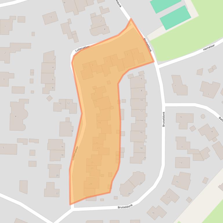 Kaart van postcodegebied 5715BW.