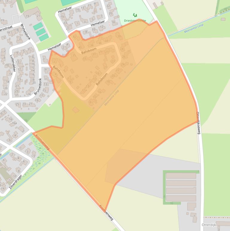 Kaart van postcodegebied 5715BZ.