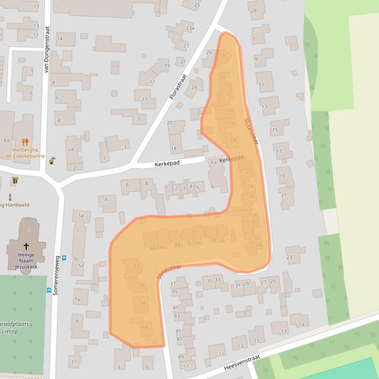 Kaart van postcodegebied 5715CA.