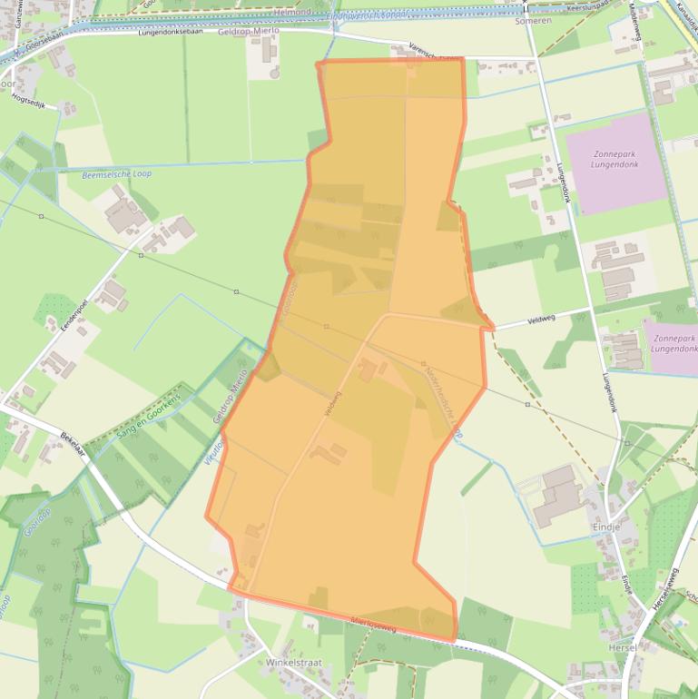 Kaart van postcodegebied 5715PP.