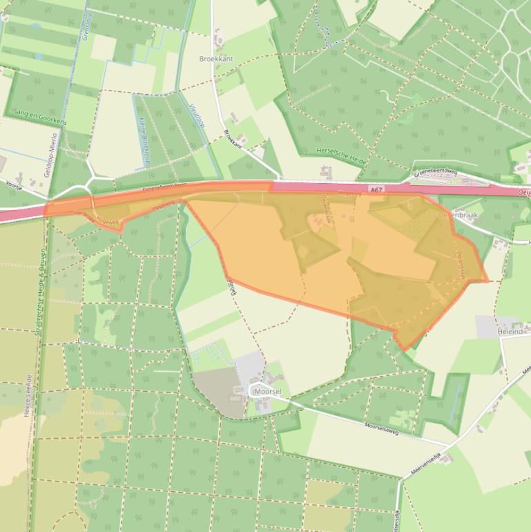 Kaart van postcodegebied 5715PW.