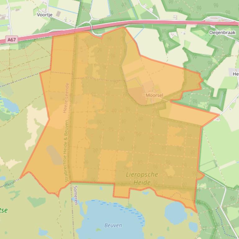 Kaart van postcodegebied 5715PX.