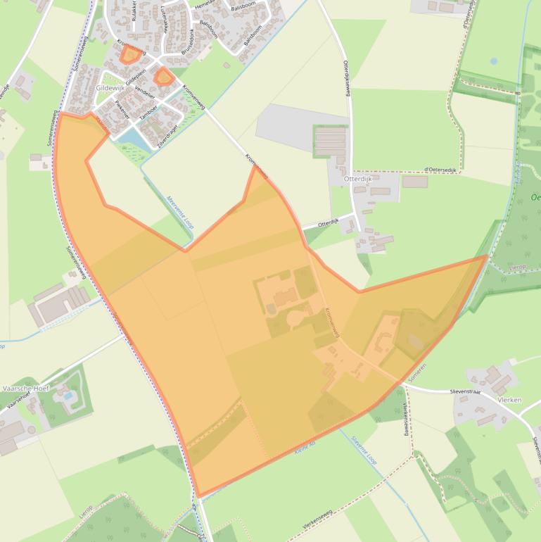 Kaart van postcodegebied 5715RG.