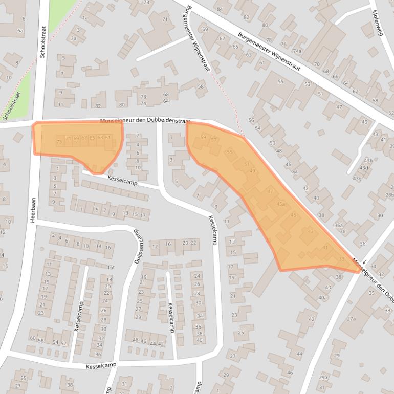 Kaart van postcodegebied 5721AC.