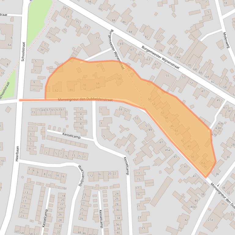 Kaart van postcodegebied 5721AE.