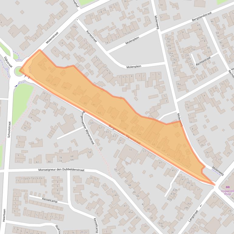 Kaart van postcodegebied 5721AK.