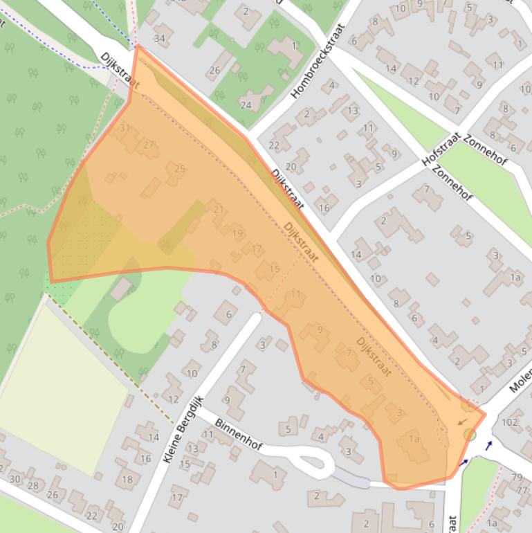 Kaart van postcodegebied 5721AM.