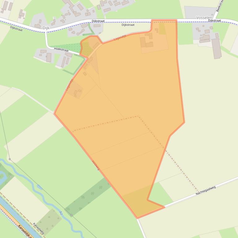 Kaart van postcodegebied 5721AS.