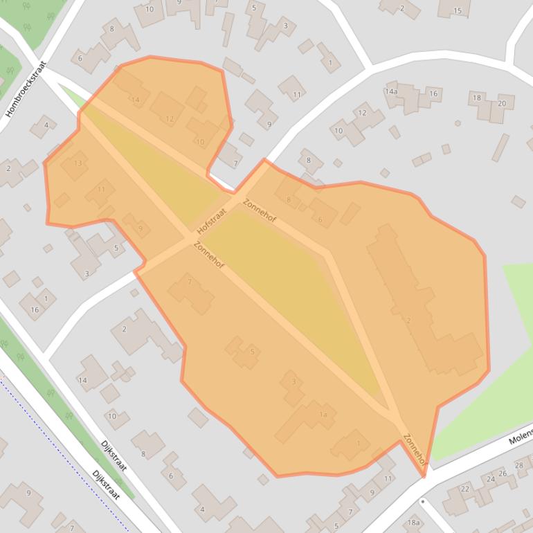 Kaart van postcodegebied 5721AZ.