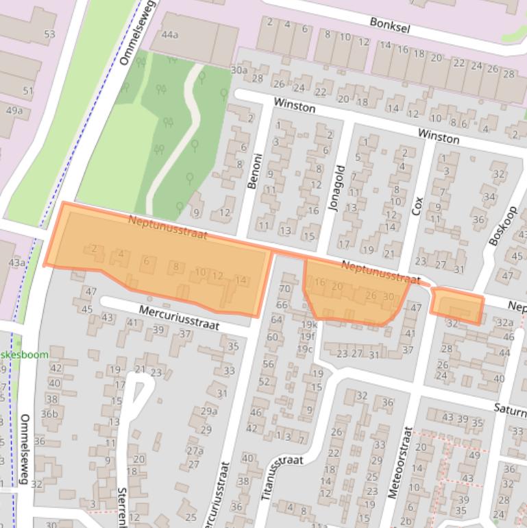 Kaart van postcodegebied 5721BJ.