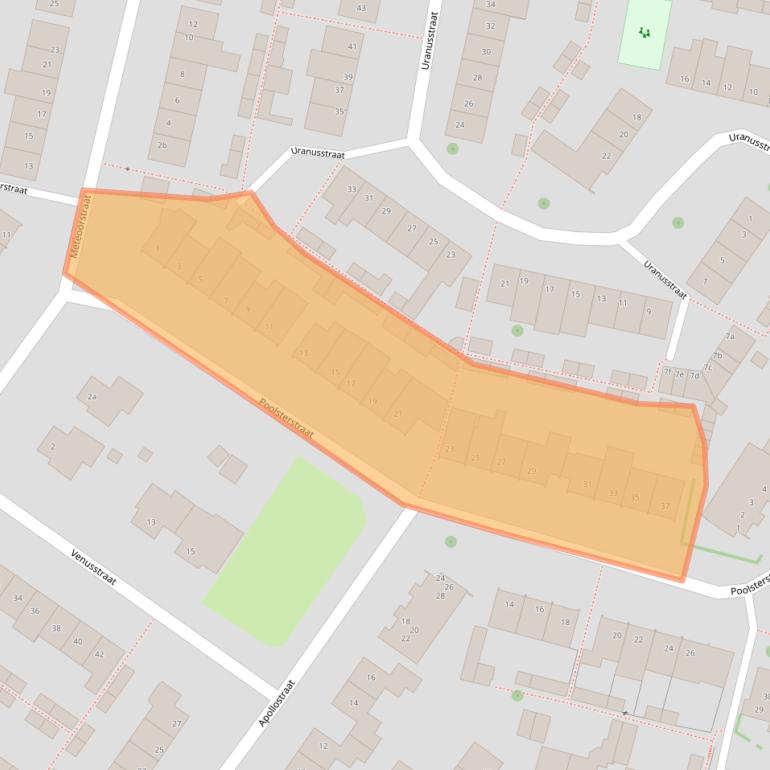 Kaart van postcodegebied 5721CA.