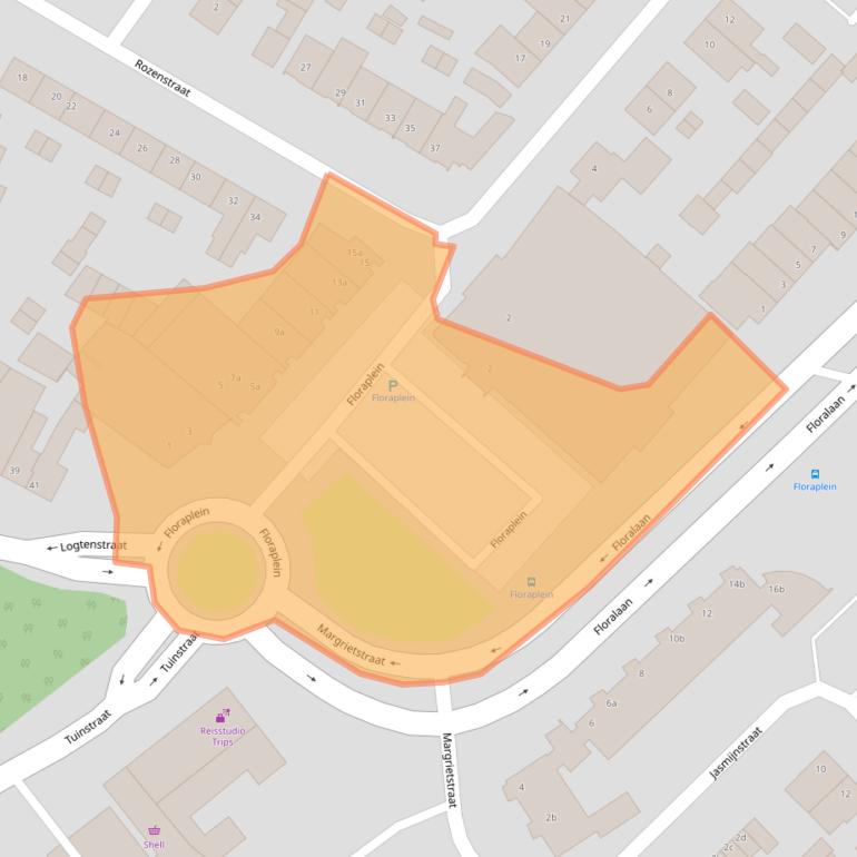 Kaart van postcodegebied 5721CT.