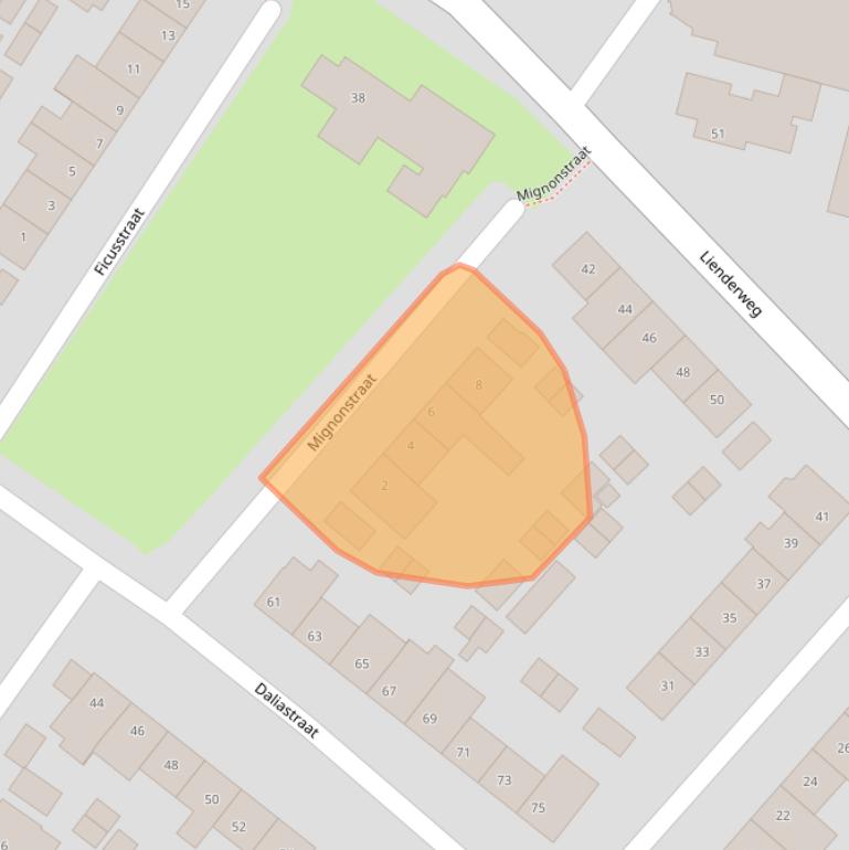 Kaart van postcodegebied 5721EA.