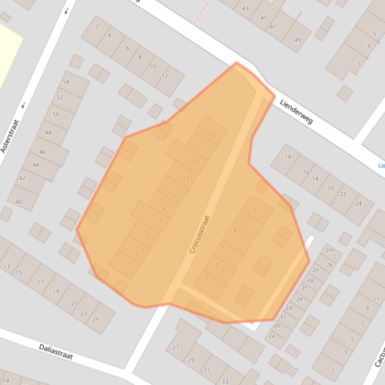 Kaart van postcodegebied 5721ED.