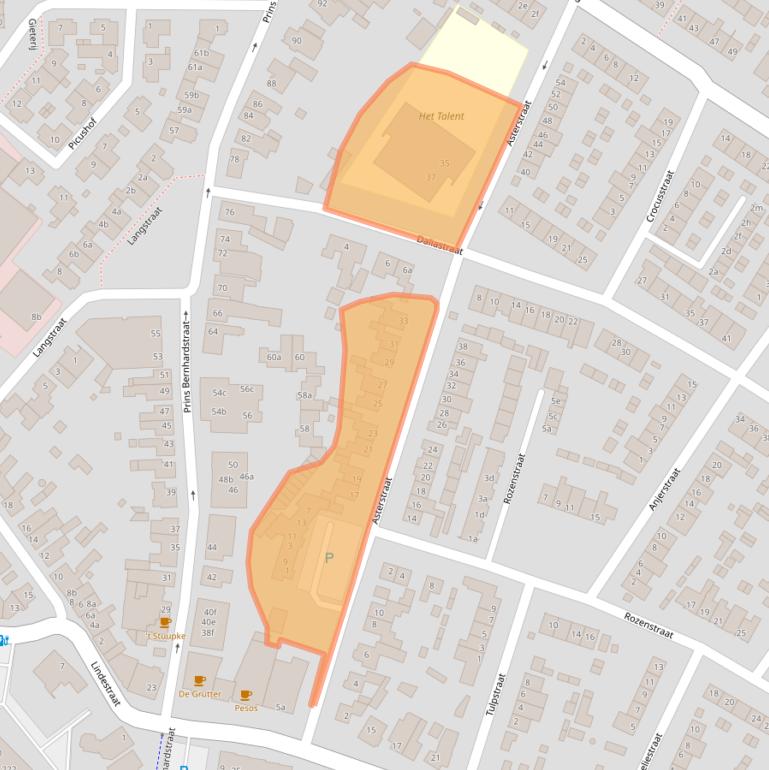 Kaart van postcodegebied 5721EE.