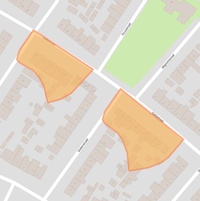 Kaart van postcodegebied 5721EM.