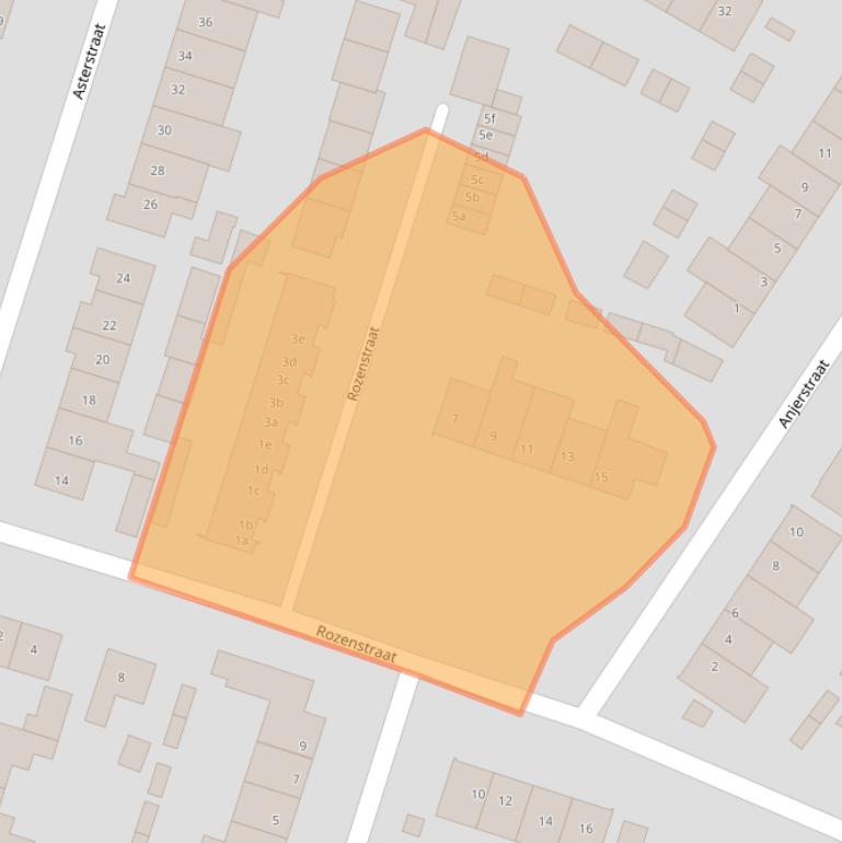 Kaart van postcodegebied 5721ER.