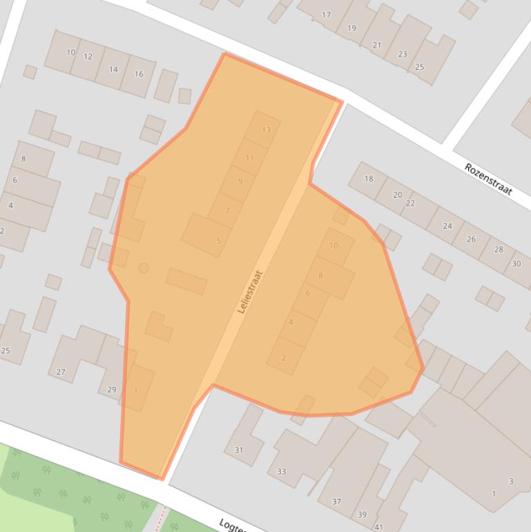 Kaart van postcodegebied 5721EW.