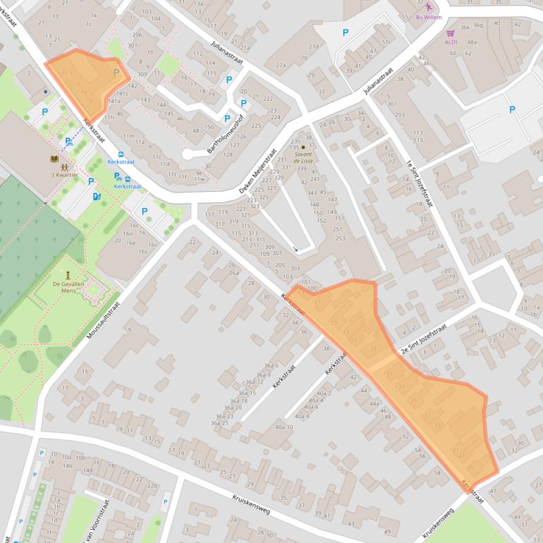 Kaart van postcodegebied 5721GS.