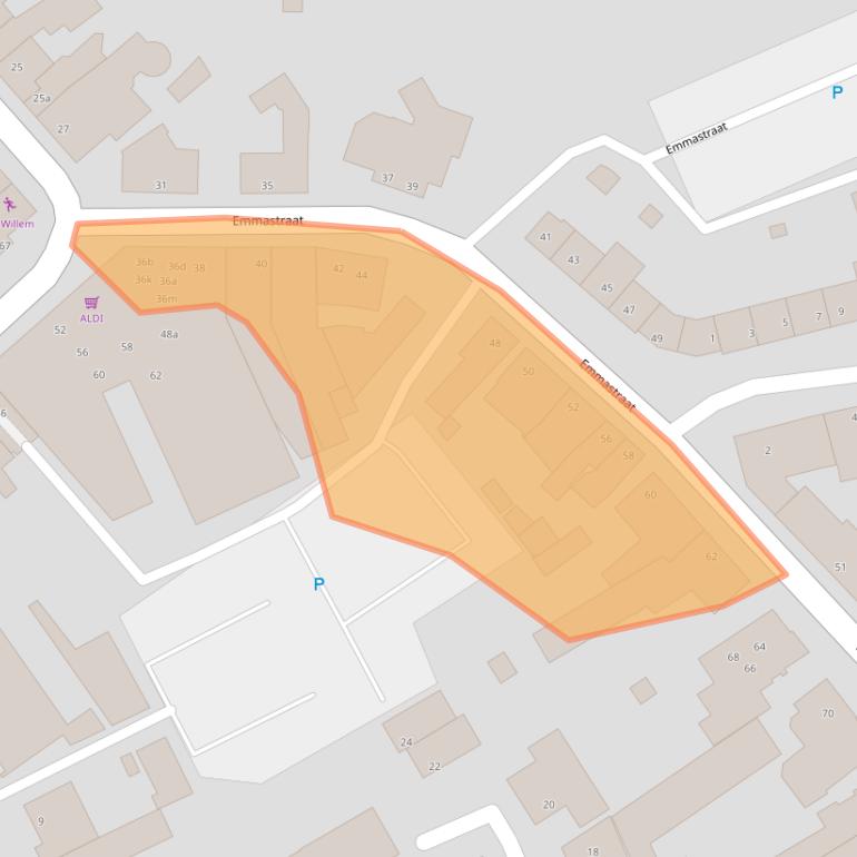 Kaart van postcodegebied 5721HC.