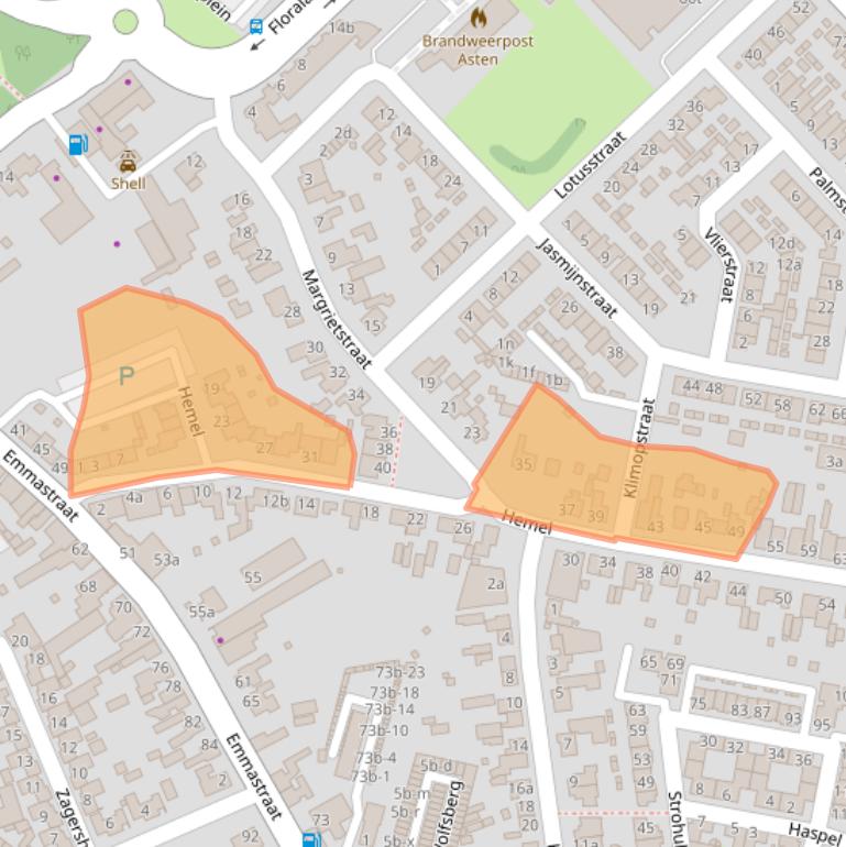 Kaart van postcodegebied 5721HE.