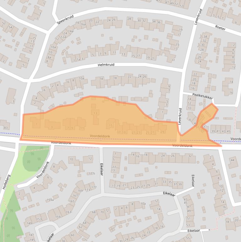 Kaart van postcodegebied 5721HK.