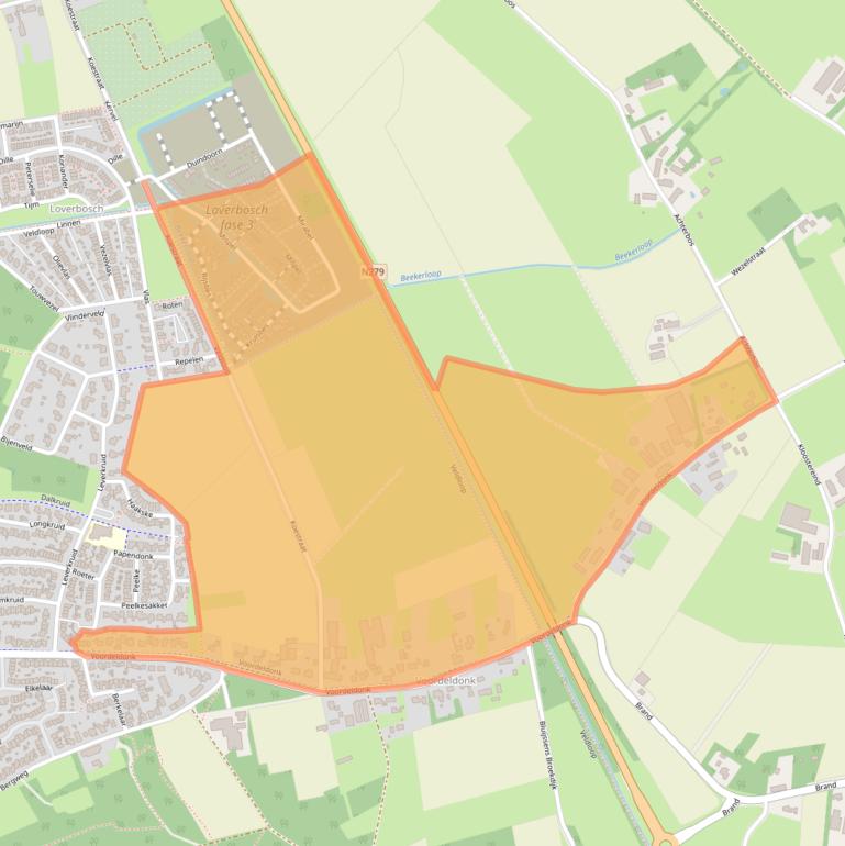 Kaart van postcodegebied 5721HL.