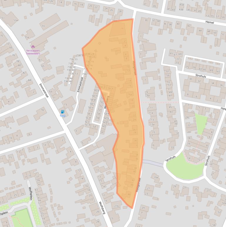 Kaart van postcodegebied 5721HP.