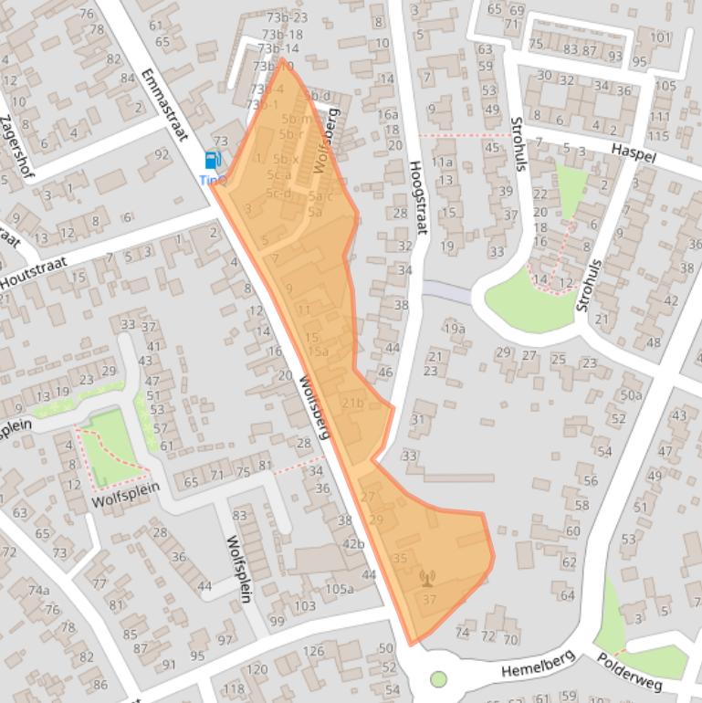 Kaart van postcodegebied 5721HR.