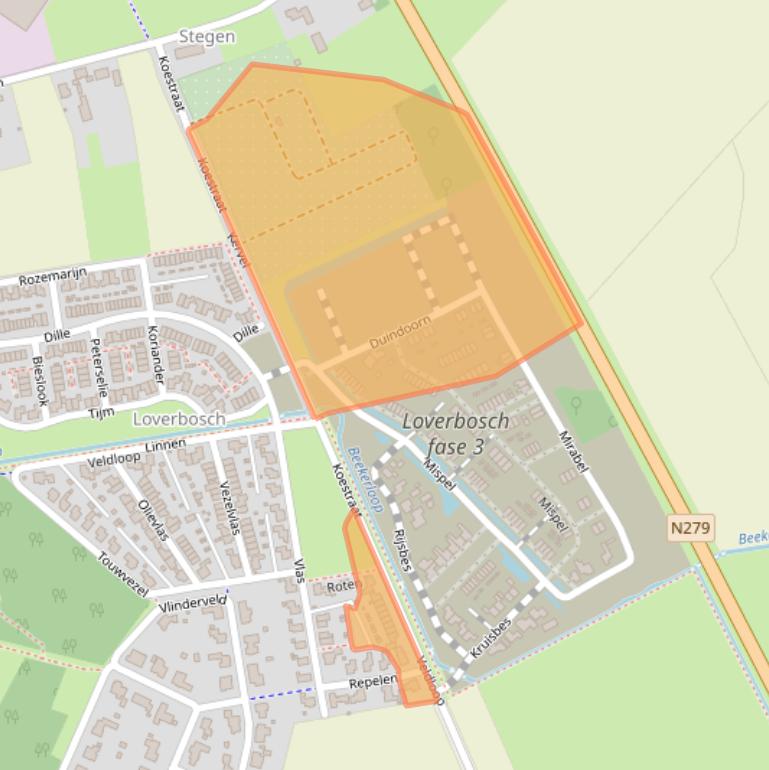 Kaart van postcodegebied 5721HZ.