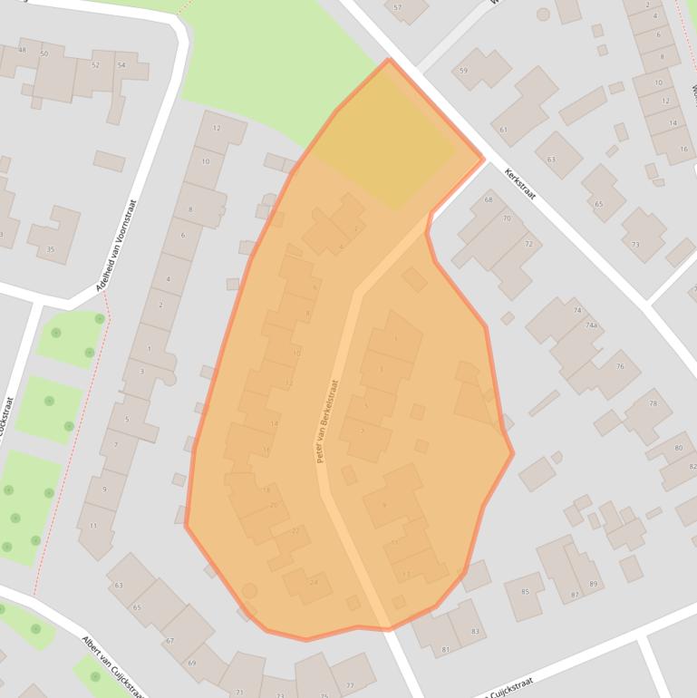 Kaart van postcodegebied 5721JJ.