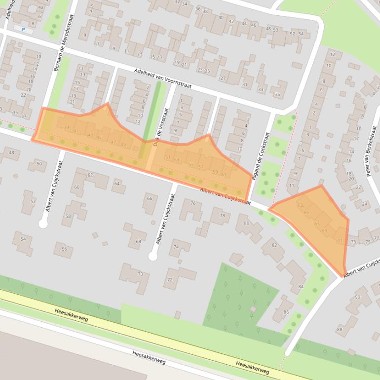 Kaart van postcodegebied 5721JM.