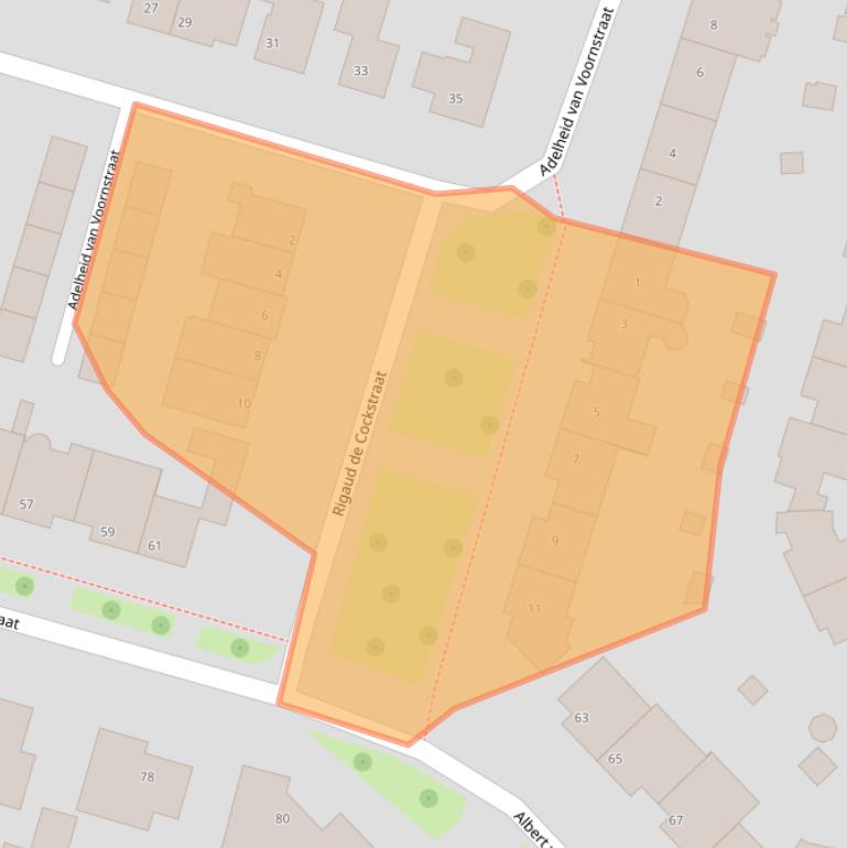 Kaart van postcodegebied 5721JT.