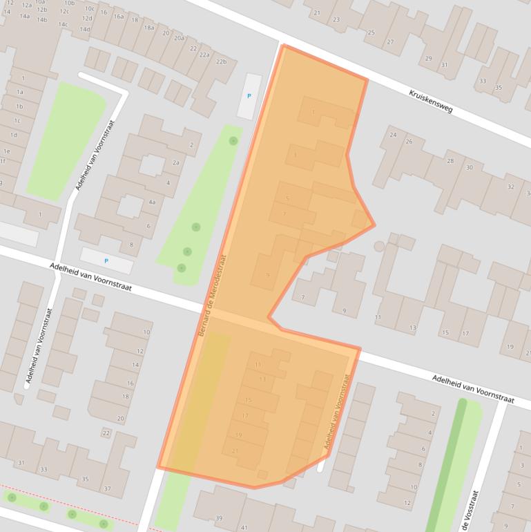 Kaart van postcodegebied 5721JW.