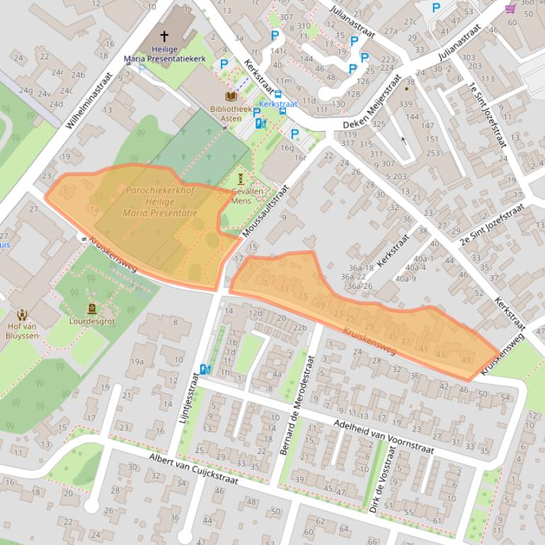 Kaart van postcodegebied 5721KC.