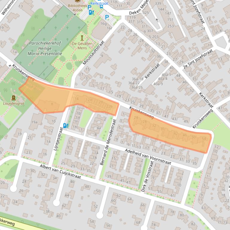 Kaart van postcodegebied 5721KD.