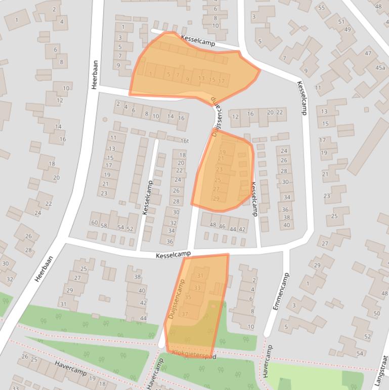 Kaart van postcodegebied 5721LE.