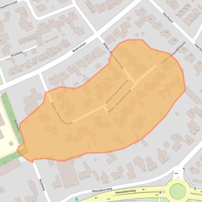 Kaart van postcodegebied 5721LX.