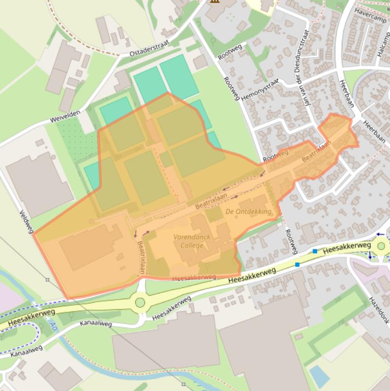 Kaart van postcodegebied 5721LZ.