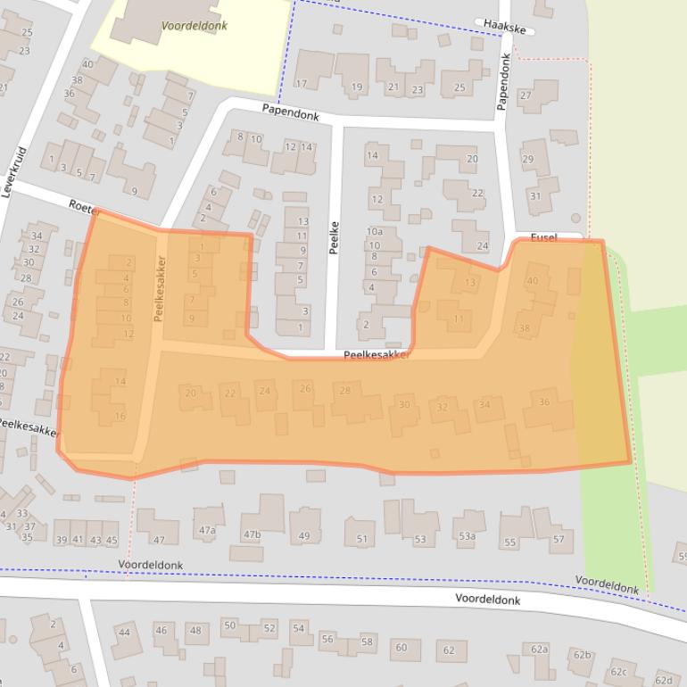 Kaart van postcodegebied 5721ML.