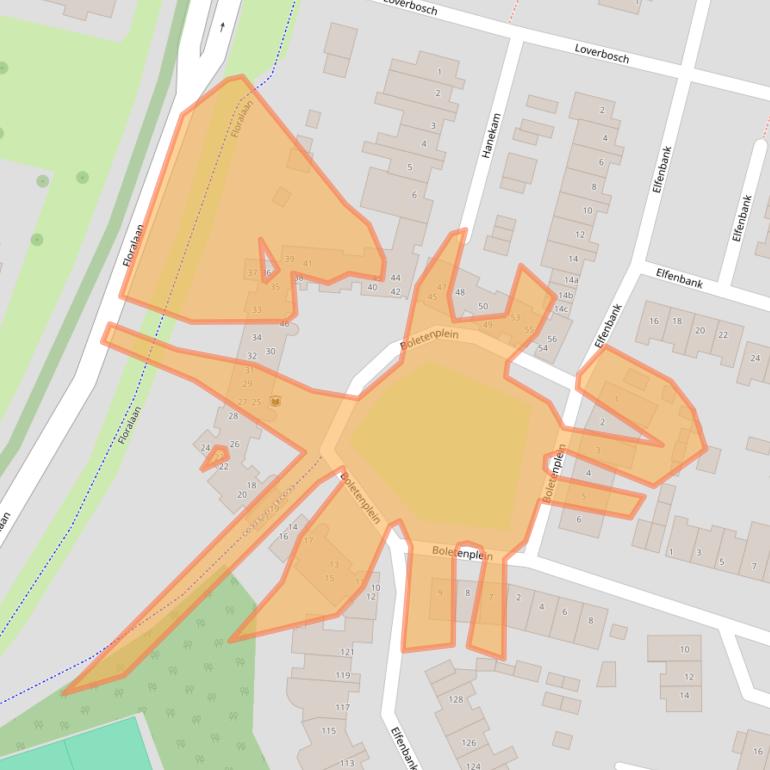 Kaart van postcodegebied 5721NG.