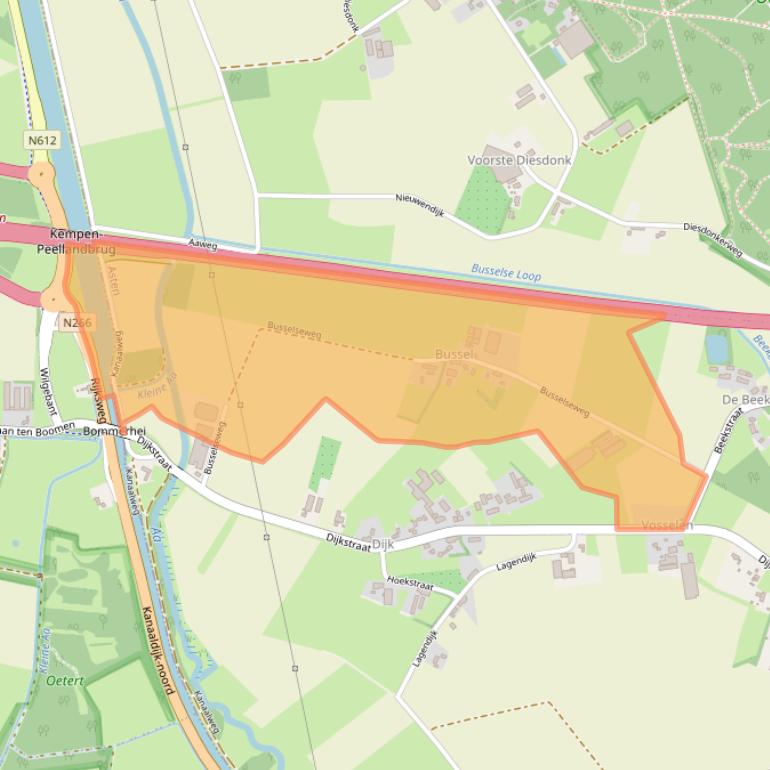 Kaart van postcodegebied 5721PB.