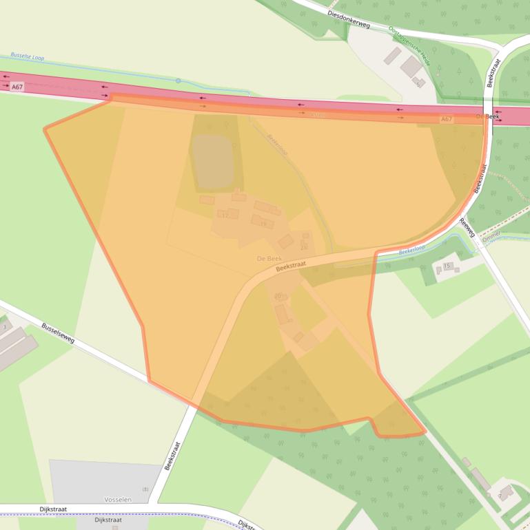 Kaart van postcodegebied 5721PC.