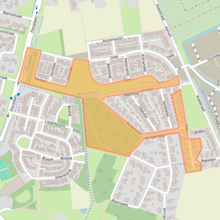 Kaart van postcodegebied 5721PL.