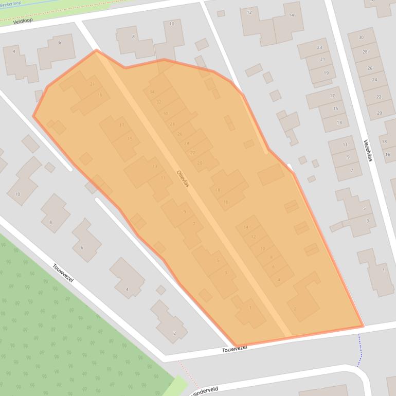 Kaart van postcodegebied 5721PN.