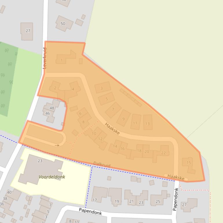 Kaart van postcodegebied 5721RC.