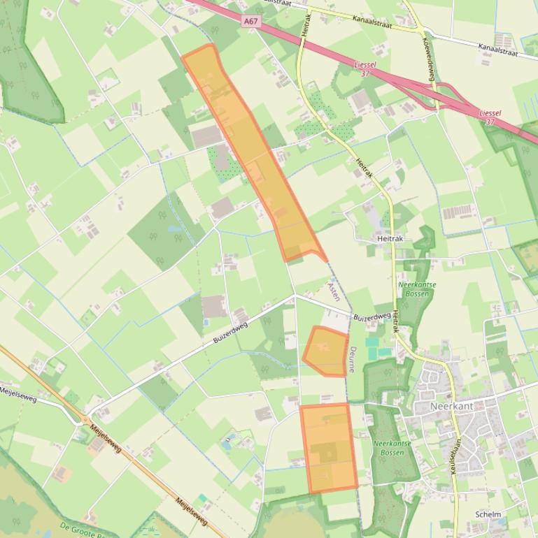 Kaart van postcodegebied 5721SB.