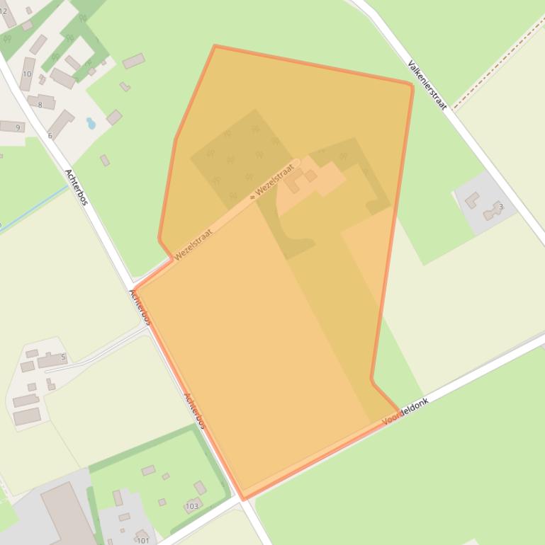 Kaart van postcodegebied 5721SJ.