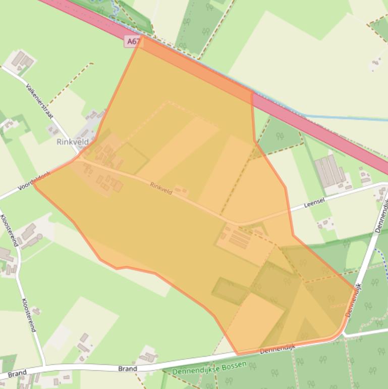 Kaart van postcodegebied 5721SP.