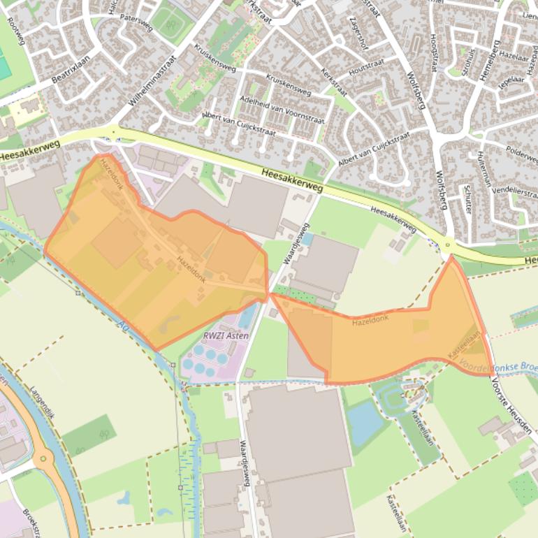 Kaart van postcodegebied 5721TA.